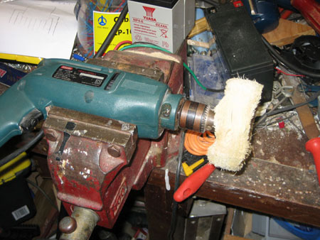Makeshift polishing wheel