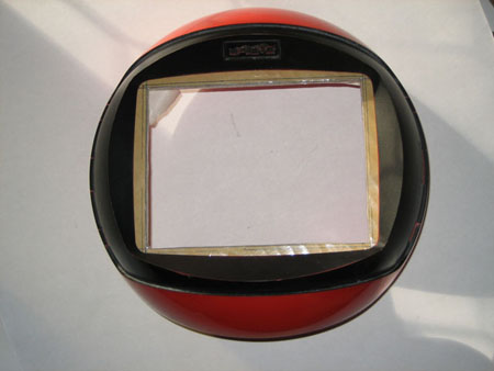 Front of Videosphere with cardboard in place