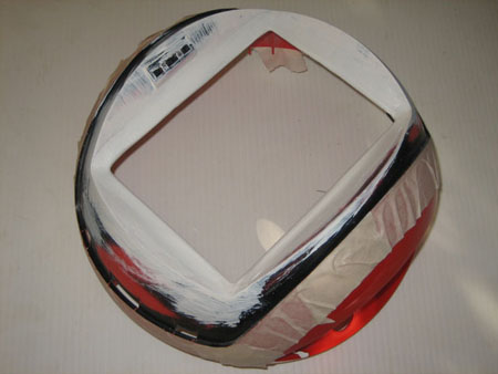 White undercoat applied to bezel