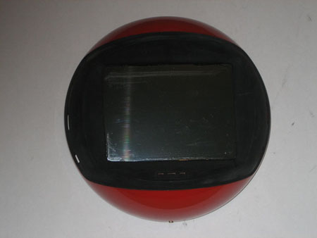 LCD screen glued into place, front of videosphere