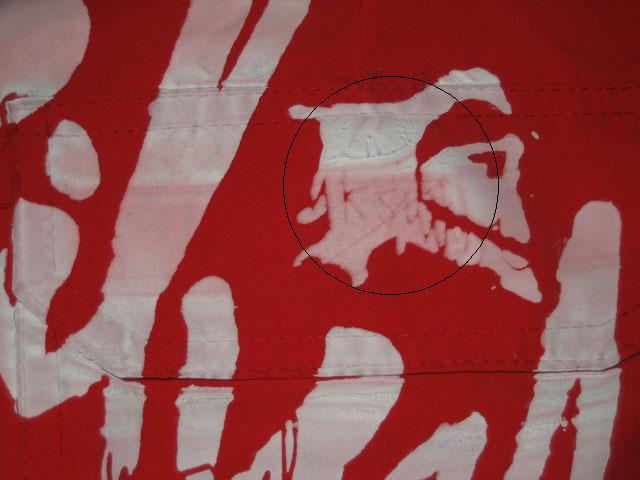 Screen print: splotches of white paint