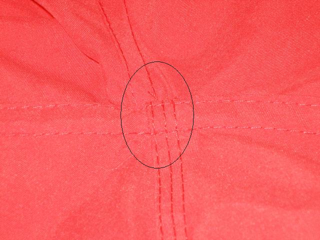 Inconstancies 2: different stitching at front and back.