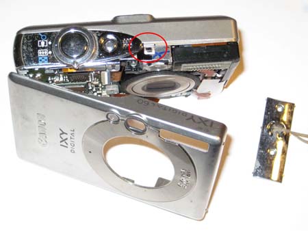 Metal clip connecting the front and back halves