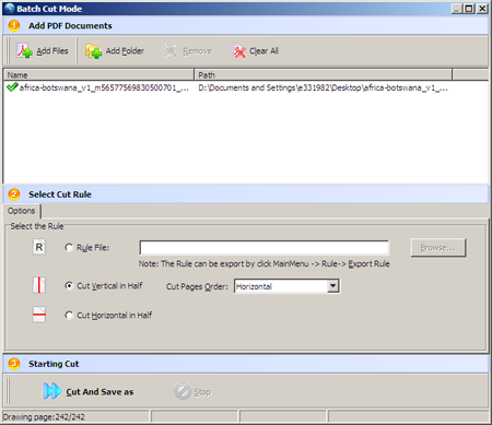 Batch cutting multiple pdf pages in half