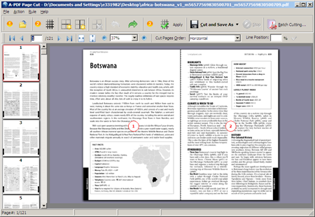 Cutting a single pdf pages in half