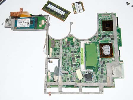 The removed motherboard metal frame