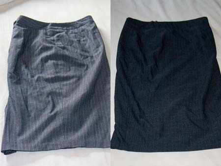 Skirt before and after