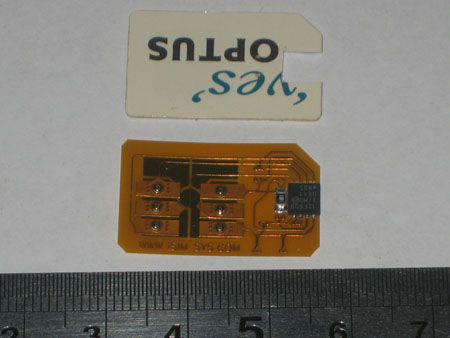 iSIM with cut Optus SIM card