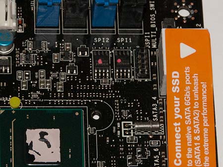 Remove the southerbridge heatsink to expose both the BIOS chips