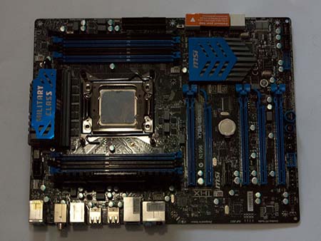 The faulty MSI X79-GD65 (8D) with old firmware