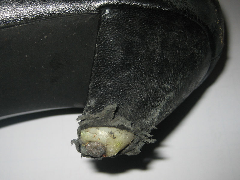 fixing heel of shoe